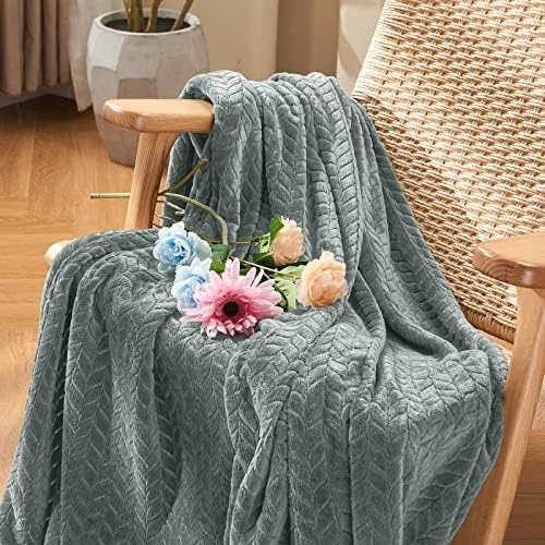 inhand Grey Fleece King Blanket for Bed, Super Soft Flannel Cozy