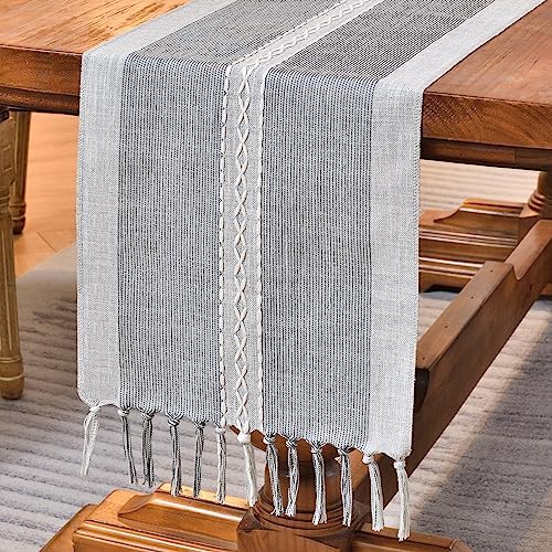 Wracra Embroidered Table Runner Linen Table Runners 36 inches with