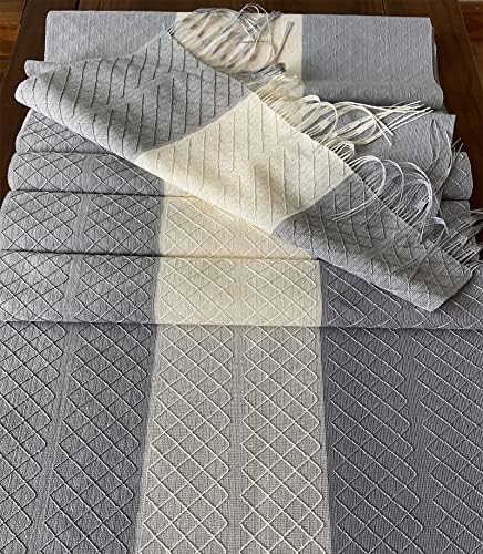 Rilassato Stripe Woven Table Runner with Tassels for Bohemian Wedding