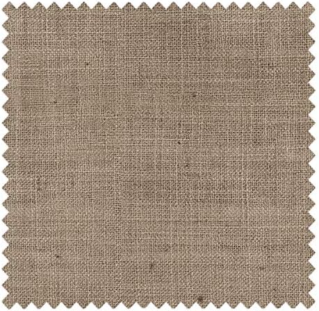 TWOPAGES 4 in 1 Header Faux Linen Room Darkening Curtain, Rust Brown