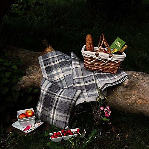 McAlister Textiles Charcoal Gray Heritage Tartan Decorative Throw