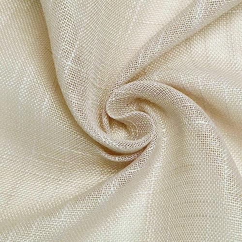 Efavormart 12"x108" Beige Premium Faux Linen Runner, Slubby Textured