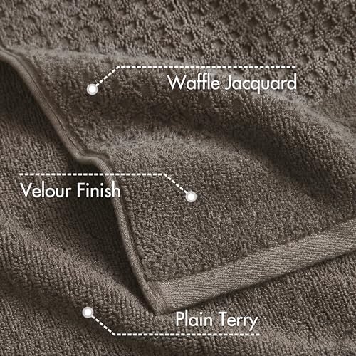 Madison Park Spa Waffle 100% Cotton Bath Towel Set, 600 GSM, 6 PC