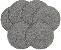 Zupro Round Placemats Set of 6,15" Cross Braid Cotton Table Mats-Dark