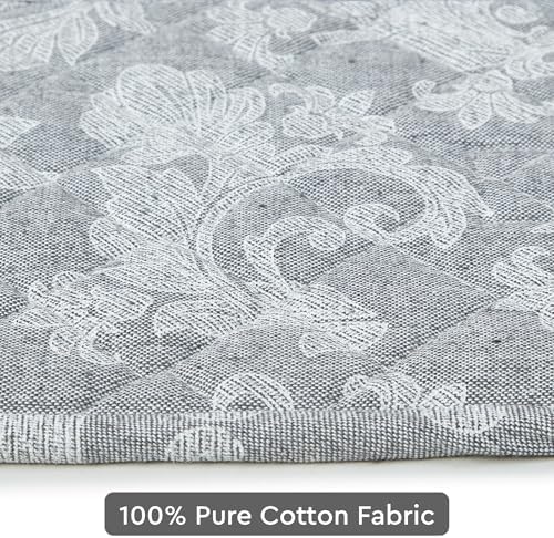Encasa XO Pot Holders, Quilted Kitchen Hot Pads 8"x8" Grey