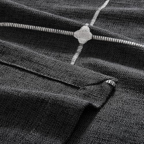 ZeeMart Grid Embroidered Square Hemmed Tablecloths 60x60in, Charcoal