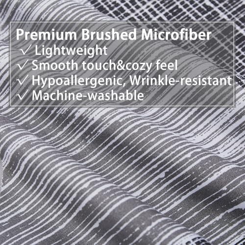 Vaulia Microfiber Modern Duvet Cover King, Grey