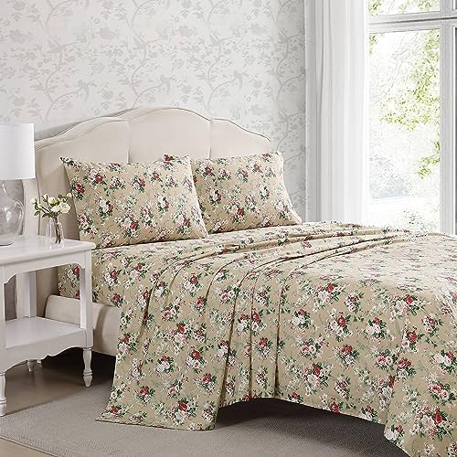 Laura Ashley - Twin Size Sheet Set with Fitted Sheet & Pillowcase