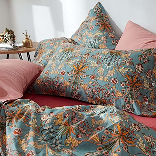 mixinni Soft Cotton Vintage Floral Pattern 2 Piece King Size Pillow