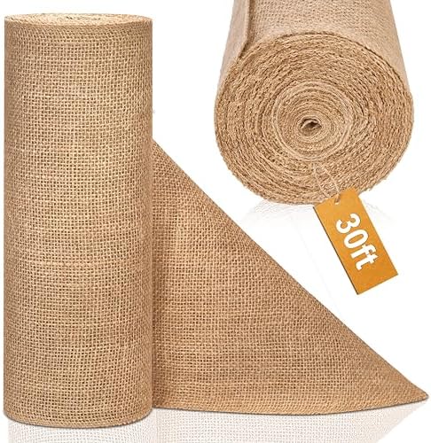 12" x 10 yd Burlap Table Runners, Jute Burlap Runner for Table, Fabric