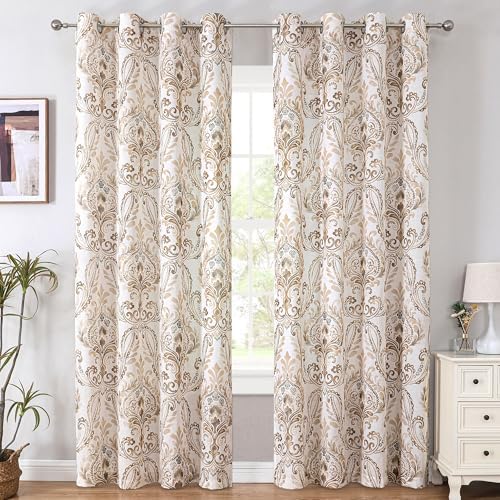 H.VERSAILTEX Linen Textured Sheer Curtains for Living Room 96 Inch