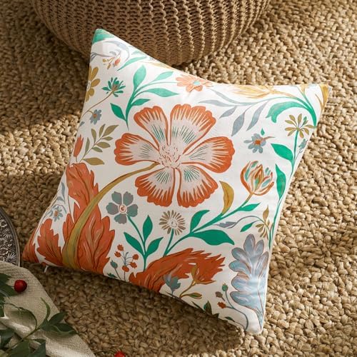 GIGIZAZA Decorative Floral Throw Pillow Covers 18x18 Velvet Pack of 2