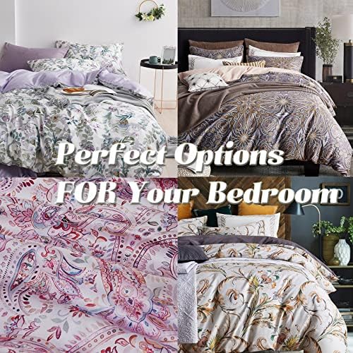 Floral Garden Style Duvet Cover Set Watercolor Purple Bedding Set