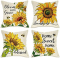 Fahrendom Sunflower Sunshine Decorative Throw Pillow Cover 20 x 20 Set