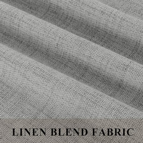 Fcosie Linen Curtains, Light Filtering Pinch Pleated Drapes for Living