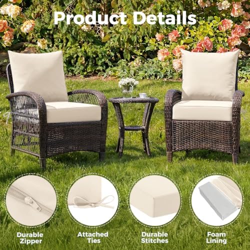 Deep Seat Patio Cushions Set of 4, 24x24x5.75 Inch, Waterproof Outdoor