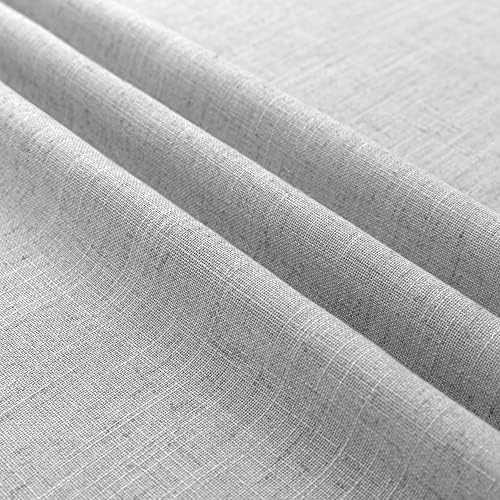Light Grey Curtains 63 Inch Length for Bedroom 2 Panels Set Tab Top