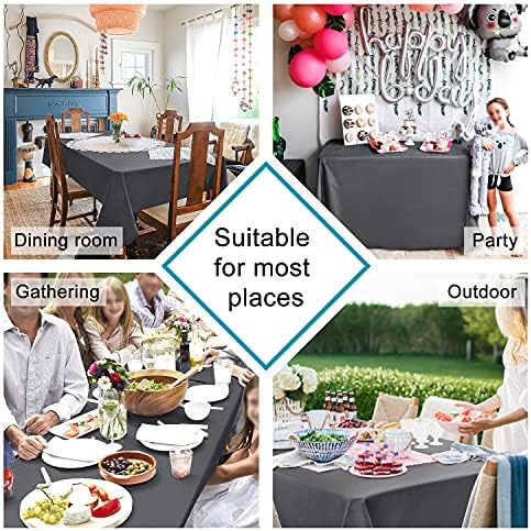 Hiasan Grey Rectangle Tablecloth, 60 x 120 Inch, 1 Pack