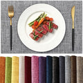 KXN Placemats Set of 8, Durable Dual-Layer Fabric Table Mats, Light