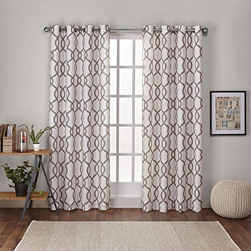 EXCLUSIVE HOME Kochi Light Filtering Linen Blend Grommet Top Curtain