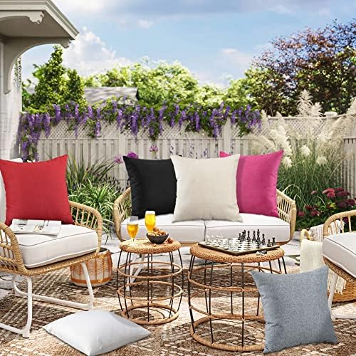 OTOSTAR Pack of 4 Outdoor Waterproof Throw Pillow Covers Decorative