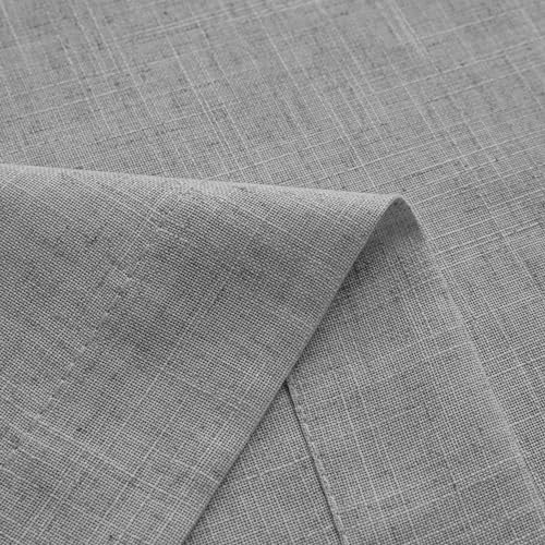 Mrs.Naturall Light Grey Linen Curtains 108 Inches Long, Back Tab 9 FT