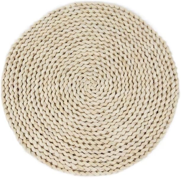 Round Woven Placemat Natural Corn Husk Placemat Handmade Straw Braided