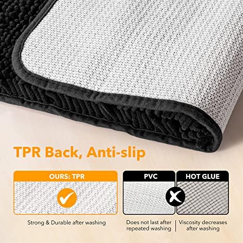 Yeaban Bathroom Rugs Sets 2 Piece,Thick Chenille Bath Mats,Absorbent