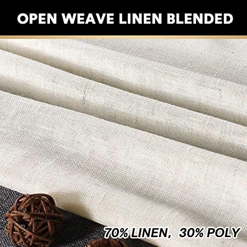 PrinceDeco Linen Curtains Semi-Sheer Light Filtering,2