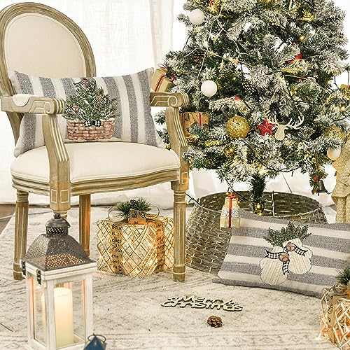 AVOIN colorlife Christmas Snowman Reindeer Gloves Eucalyptus Throw