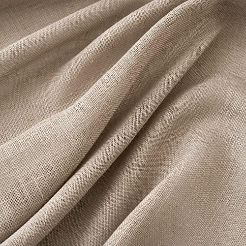 MIULEE Taupe Linen Curtains 52x96 Inch with Textured Linen Window