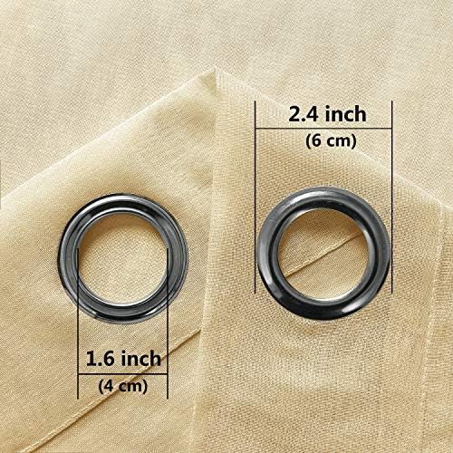 DWCN Sheer Curtains Faux Linen Voile Sheer Drapes for Living Room