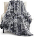 Bedsure Faux Fur Fluffy Sherpa Throw Blanket Couch Twin Grey 60"x80"