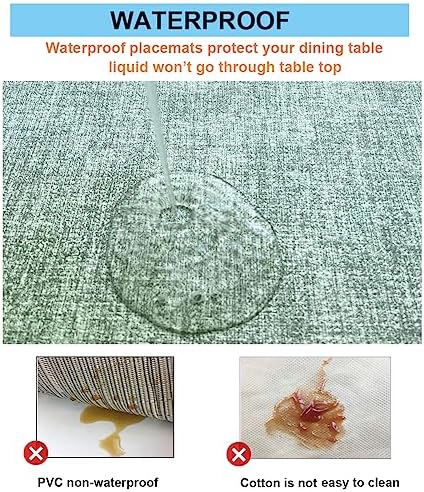 Weabetfu Faux Leather Heat Resistant Placemats Set of 6 Waterproof