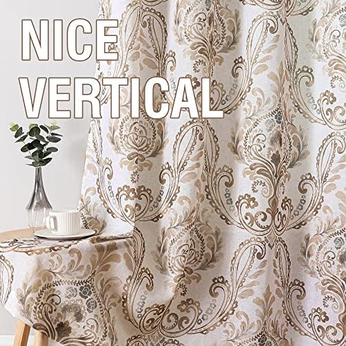 H.VERSAILTEX Linen Textured Sheer Curtains for Living Room 96 Inch