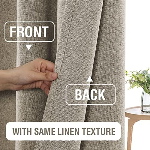 H.VERSAILTEX 100% Blackout Linen Curtains, Thermal Curtains for Living