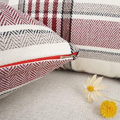 YOUR SMILE Retro Farmhouse Buffalo Tartan Chequer Stripe Plaid Cotton