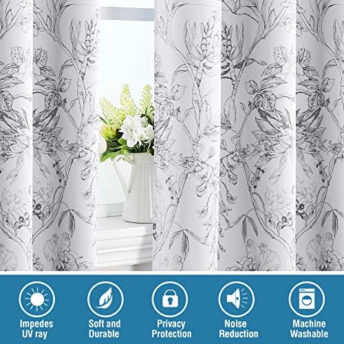 H.VERSAILTEX 100% Blackout Curtains for Living Room Camellia Floral