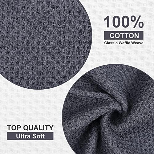 Kitinjoy Cotton 8 Pack Terry Kitchen Dish Cloths, 12 x 12 Inches Super