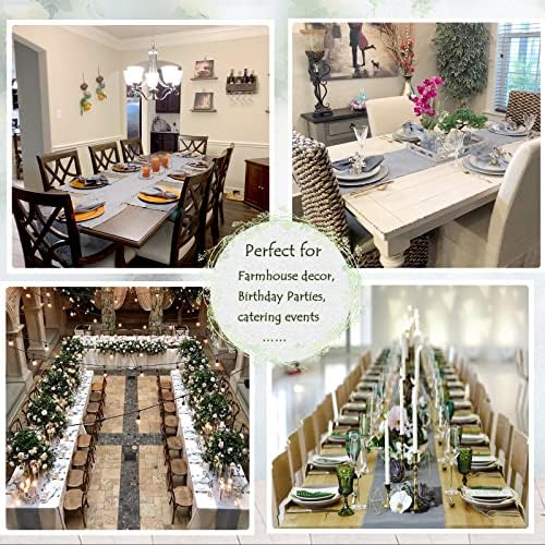 B-COOL Burlap Table Runner Gray Wedding Table Runners Roll Jute Fabric