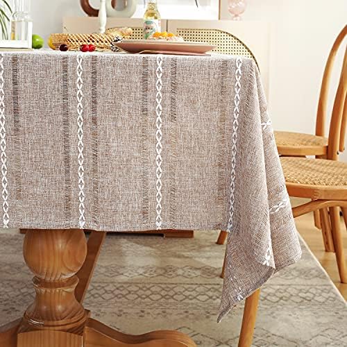 Chassic Rectangle Tablecloth 54 x 72 Inch, Farmhouse Boho Linen Table
