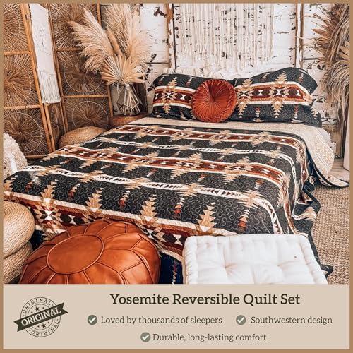 Paseo Road Yosemite 3 Piece King Aztec Rustic Western Bedding Quilt