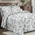 EVENHUG 100% Cotton Quilt Queen Size Black Bird Bedding Set Double