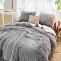 Flysheep Luxury Faux Fur King Size Winter Comforter Set Shaggy Velvet