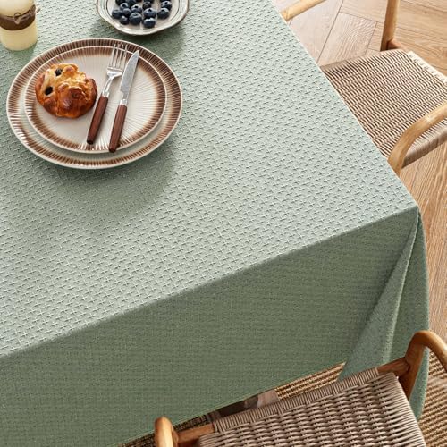 MIULEE Sage Green Linen Rectangle Tablecloth 60x84 Inch