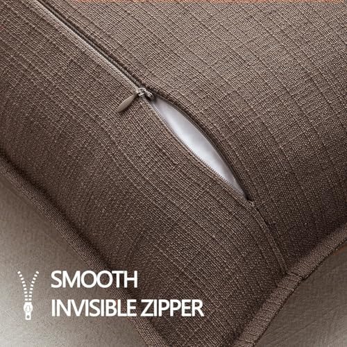 MIULEE Thick Textured Decorative Throw Pillow Covers 20x20 Inch Dark
