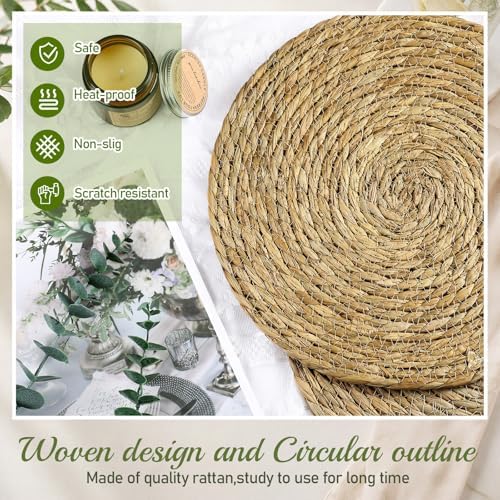 Colingmill 20 Sets 13 Inch Round Woven Placemats Bulk Farmhouse Boho