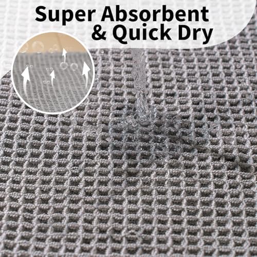 Long Bath Mat, Waffle Bathroom Runner Rug Non Slip Washable, 24 x 60