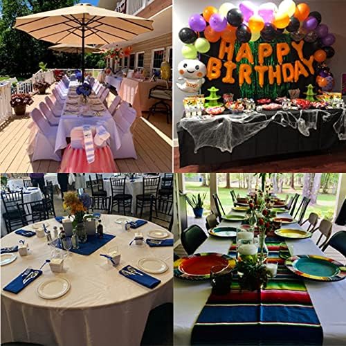6 Pack Rectangle Tablecloth 60 x 102 Inches Ivory Table Cloth Stain