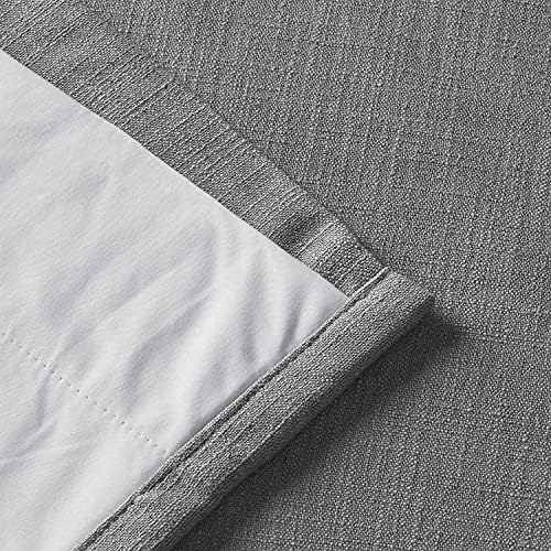 ChadMade 120 Inches Long Linen Curtains, 2 Panels 52Wx120L Carbon